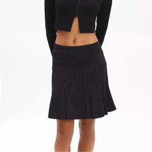Urban Renewal Black Striped A-Line Skirt
